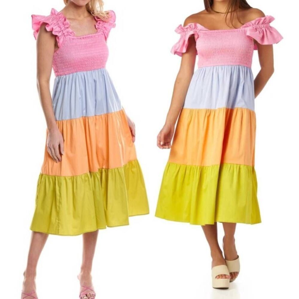 CROSBY BY MOLLIE BURCH the bray dress in colorblock M